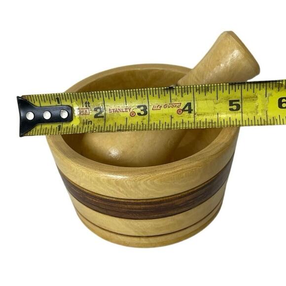 WOODEN MORTAR/PESTLE MADE IN PERU HERBS GRINDER SPICE KITCHENWARE VERSATILE - Picture 8 of 13